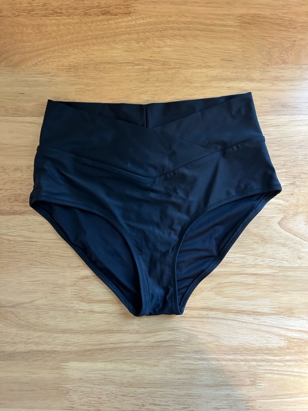 Aerie Crossover High-Waist Black Bikini Bottoms